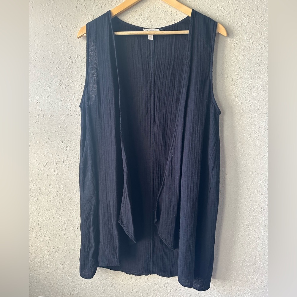 Eileen Fisher Charcoal Open Front Vest